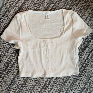 H&M White Square Neck Crop Top